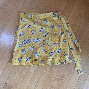 Nasty Gal Floral Ruffle Wrap Mini Skirt